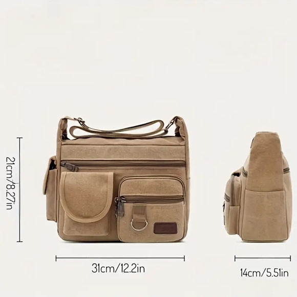 NEW Khaki Messenger Bag - Picture 9 of 10